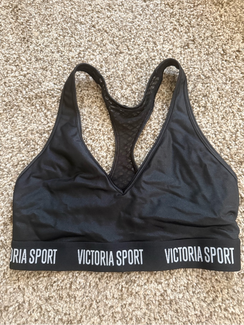Victoria Sport Black V-Neck Racerback Sports Bra